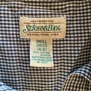 Vintage - St. John's Bay Navy and White Plaid Women’s Shirt